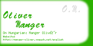 oliver manger business card